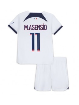 Paris Saint-Germain Marco Asensio #11 Replika Borta Kläder Barn 2023-24 Kortärmad (+ byxor)